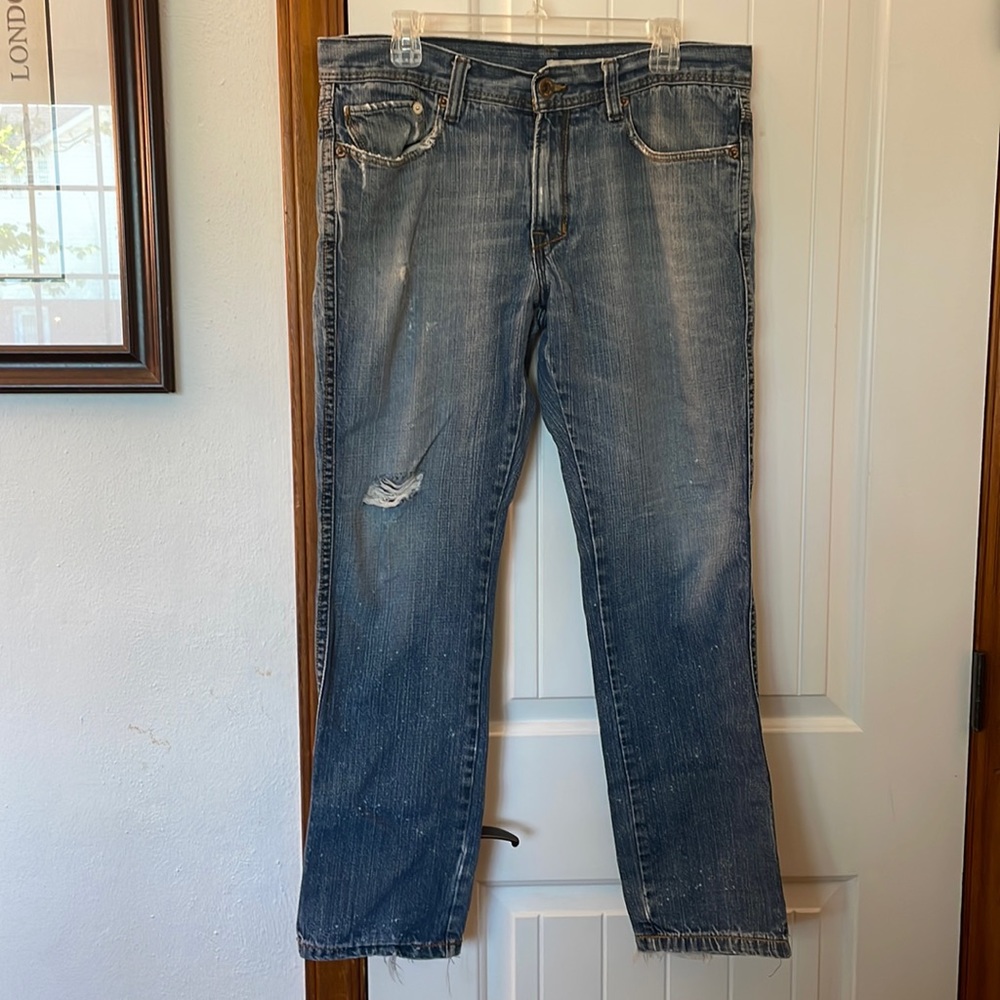 Perfectly weathered broken in jeans